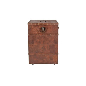 Mueble Bar de Cuero Ecológico, Mueble de Almacenamiento Moderno, Color Marrón Buffet, Armario Bar de 2 Puertas, Mueble de Lujo Hecho a Mano para el Hogar u Oficina - Product Image 2