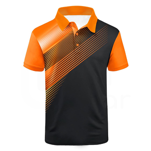 Chemise décontractée unie personnalisée de haute qualité pour hommes et femmes, à manches courtes, en polyester tricoté, séchage rapide, avec logo personnalisé - Product Image 1