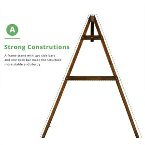 600lbs Fir Wood <b>Swing</b> <b>Frame</b> 188*135*170cm Carbonized Color 4ft Patio <b>Swing</b> for <b>Swing</b> Chair - Product Image 4
