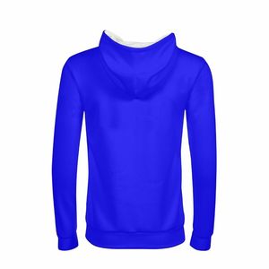 Sudadera con Capucha para Hombre, Corte Regular, Color Sólido, Tejida, Casual, Otoñal, Azul, con Bolsillos - Product Image 2
