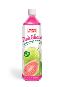 <b>1L</b> Natural Pink Guava Juice Drink With Pulp Wholesale Custom Label Fruit Beverage PET <b>Bottle</b> Manufacturer Vietnam - Product Image 1