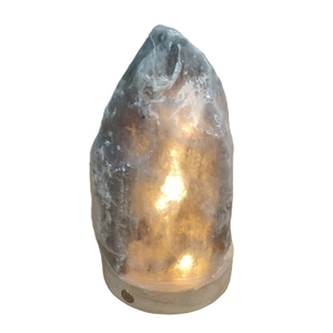 Wholesale 2025 Natural Grey Salt Himalayan <b>Lamp</b> with Dimmer <b>Switch</b> Carved Gray Rock Salt <b>Lamp</b> on Wooden Base Table <b>Lamp</b> - Product Image 2