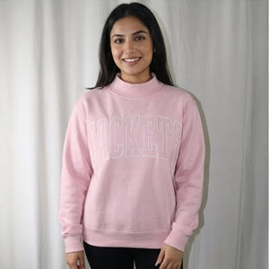 Sudadera de cuello alto para mujer, personalizada, con aplique de chenilla y logo, de forro polar, con hombros caídos, para invierno, estilo chándal, para suministro - Product Image 3