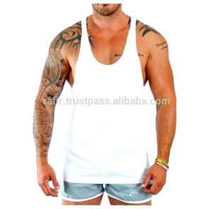 Camiseta de gimnasio para hombre con impresión personalizada T-Back Men Gym Singlets camiseta sin mangas - Product Image 3