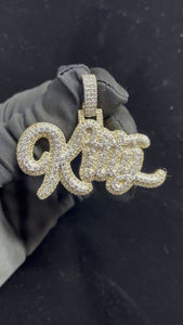 Colgante de Moissanita Estilo Hip Hop Más Vendido con Piedra de Corte Brillante de Plata Esterlina 925 de Origen India para Regalos de Joyería - Product Image 3
