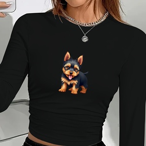 Adorable camisa de manga larga de moda para mujer cachorro Yorkie - Product Image 3