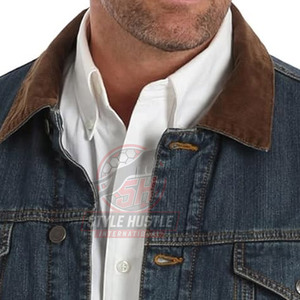 Chaqueta de mezclilla para hombre con logotipo personalizado de alta calidad a bajo precio, talla grande, transpirable, chaqueta de invierno personalizada para hombre - Product Image 3