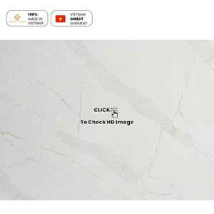 Panel de Cuarzo para Revestimiento NV897 con Delicado y Sutil Veteado Dorado, Resistente al Moho, Piedra de Cuarzo Sintética Hecha en Vietnam - Product Image 2