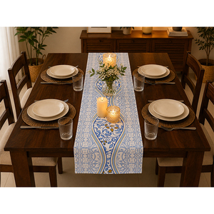 100% Cotton Floral Embroidered <b>Table</b> <b>Runner</b> | Elegant <b>Dining</b> <b>Table</b> Linen for Home & Events - Product Image 5