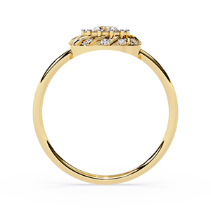แหวนทองคำแท้ 14k ทรงกลม ประดับเพชรทรงดอกไม้ สำหรับผู้หญิง เหมาะสำหรับเป็นของขวัญ งานหมั้น วันครบรอบแต่งงาน - Product Image 3