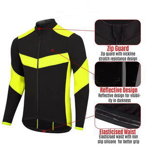 Lightweight Unisex Reversible <b>Cycling</b> Jersey <b>Winter</b> Long Sleeve <b>Jacket</b> with Custom Logo Breathable 100% Polyester 220g - Product Image 5