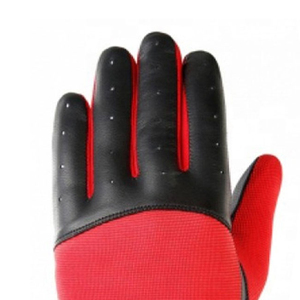 Guantes de bateo de cuero rojo con cierre de gancho y bucle para entrenamiento, unisex, para adultos - Product Image 4