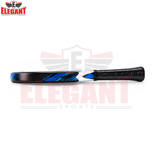 Raquette de padel bleue et noire personnalisée avec graphismes géométriques modernes, surface texturée, poignée ergonomique, OEM, ODM, marque privée, vente en gros - Product Image 5