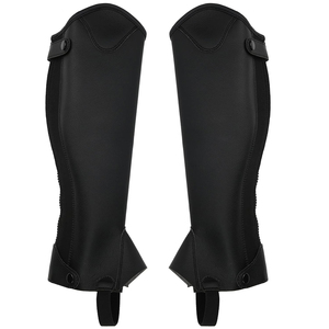 Polainas de Cuero Genuino Personalizadas en Talla y Color, Polainas de Equitación con Logotipo OEM, Estilo Ecuestre, Polainas de Cuero Negro a la Moda - Product Image 2