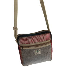 Bolso bandolera textil tejido a mano con bolsillo frontal con cierre de cremallera, correa de hombro ajustable y bolsos compactos para el día a día para mujer - Product Image 1