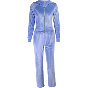 Survêtement à capuche uni pour femme, fermeture éclair intégrale, poches latérales, style décontracté, vêtement d'automne, matière Spandex Polyester - Product Image 3