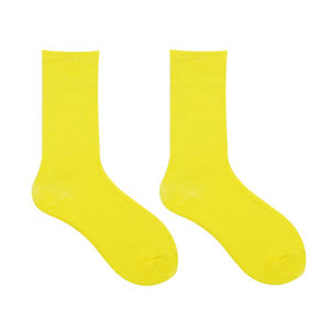<b>Men's</b> Solid Lime Green Crew <b>Socks</b> Knitted Regular Style - Product Image 2