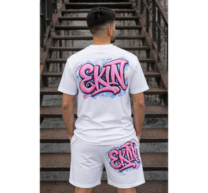 Conjunto Deportivo Informal de Verano 2025 para Hombre, Transpirable, de Algodón, con Estampado Blanco, Personalizado, para Entrenamiento y Jogging - Product Image 2