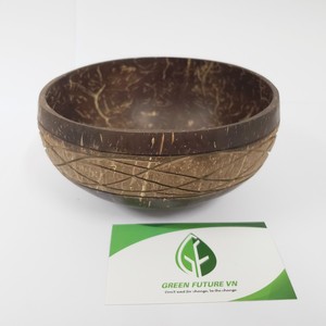 Bol en coquille de noix de coco du Vietnam/salade artisanat bol en noix de coco bols faits à la main en bois/bol en coquille de noix de coco ensemble pour le marché de l'UE - Product Image 5