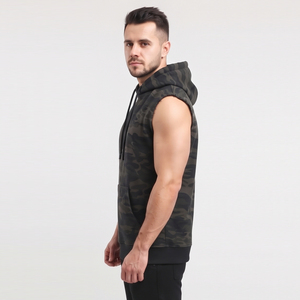Sudadera con Capucha sin Mangas para Hombre con Estampado de Camuflaje, Ropa de Invierno, Sudadera con Capucha sin Mangas de Felpa de Algodón de 450 GSM, Sudadera con Capucha de Felpa para Hombre - Product Image 4