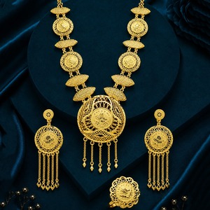 Juego de Joyería Largo Estilo Dubái Chapado en Oro de 14K, 18K, 24K al por Mayor, Diseño Turco, Joyería de Moda, Joyería Rellena de Oro, Oro Joyería - Product Image 2