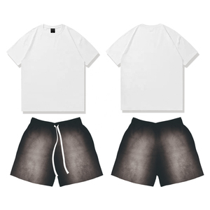 Conjunto de Camiseta y Pantalones Cortos Deportivos para Hombre, Estilo Vintage Lavado al Ácido, Tallas Grandes, Transpirable, con Patrón 3D, para Verano 2026 - Product Image 2