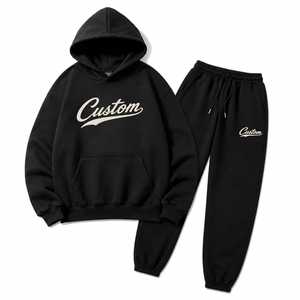 Wholesale Custom Men's Cotton Hooded Tracksuit Set Casual Athletic Jogging Suit Sportswear OEM Training Tracksuit - Product Image 5