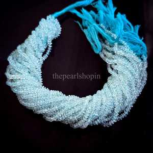 Perles d'aigue-marine naturelle en forme de bouton, 4-5 mm, lisses, entretoises, 12,5 pouces, pour la fabrication de bijoux, prix de gros - Product Image 5