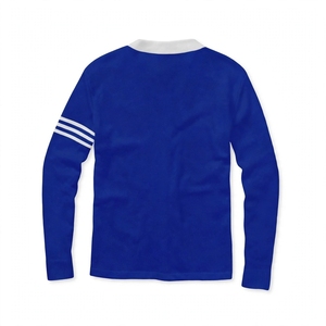 Cardigan en tricot bleu personnalisé pour femmes, col en V, style preppy, couleur contrastée, boutonné - Product Image 5