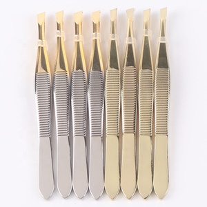 Pinzas para Cejas de Acero Inoxidable con Punta Inclinada, Hechas a Mano, de Lujo, Antiestáticas, Duraderas y con Mango Cómodo - Product Image 1