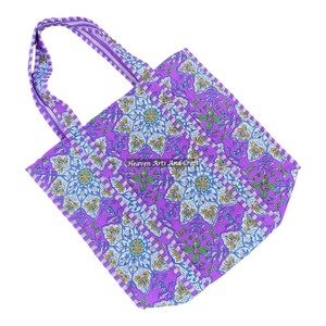 Sac fourre-tout matelassé en coton imprimé à la main, sac à bandoulière pour le bureau, sac à main fait main non imperméable, sacs fourre-tout indiens matelassés - Product Image 5