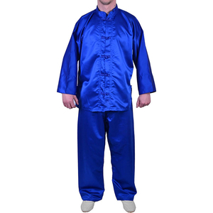 Uniforme de Kung Fu de Satén Azul, Traje de Tai Chi Unisex, Ropa de Artes Marciales, Logotipo Personalizado, Ropa de Práctica, Fabricante OEM - Product Image 1