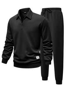 Suéter con Capucha y Cierre de Cremallera de un Cuarto para Hombre JMIERR, Azul Marino, Corte Regular, Tejido de Punto, Color Sólido, Ropa Casual de Invierno, 100% Algodón - Product Image 5