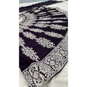 Vêtements de soirée Lehenga Choli pour femmes avec fil et ensemble de travail séquentiel - Product Image 3