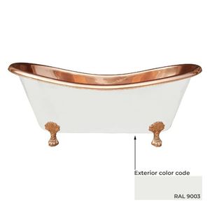 Baignoire autoportante en cuivre pur, ovale, de luxe, finition patine, baignoire en métal pour salle de bain à domicile - Indian Home Crrafts - Product Image 5