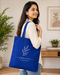 La simplicité est belle, sac fourre-tout en toile personnalisé, bleu, design minimaliste, motif imprimé, sac de voyage et de shopping toutes saisons - Product Image 4