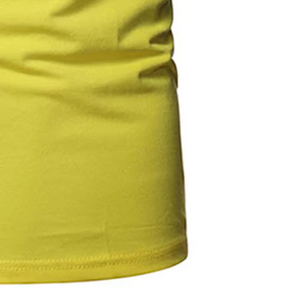 Polo à manches courtes pour homme, coupe ajustée, jaune, avec bordure contrastée, design uni en tricot décontracté - Product Image 5