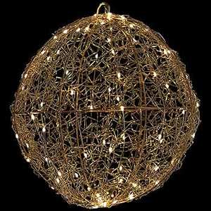 Décoration de Noël suspendue en fil métallique à mailles métalliques de taille personnalisable, grande boule, décoration de festival, matériau en fer, Rayaan International DV-04 - Product Image 1