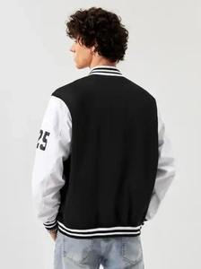Veste universitaire en toile d'hiver à col montant, personnalisable avec logo imprimé sur le devant, de haute qualité - Product Image 4