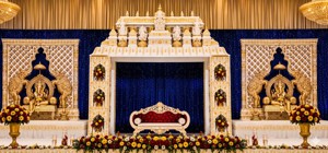 Buy Customized Triple <b>Arch</b> Temple-Style Wedding Stage Panels Traditional Ganesha Theme South Indian Wedding Stage <b>Decoration</b> - Product Image 2