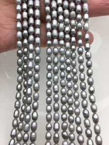 Perlas de Agua Dulce Grises AAA, 4.5-6.5mm Aprox., Hebra Suelta, Perlas Cultivadas Genuinas para Suministros de Joyería al por Mayor - Product Image 2
