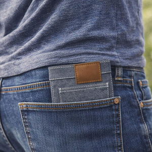 Cartera de mezclilla mini elegante, monedero compacto, tarjetero pequeño, accesorio de tela vaquera para mujer y hombre - Product Image 4