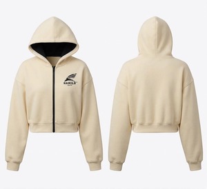 Hami Sports Sweat à capuche court zippé unisexe gris coupe classique couleur unie décontracté polaire 100% coton vêtement d'hiver service OEM - Product Image 2