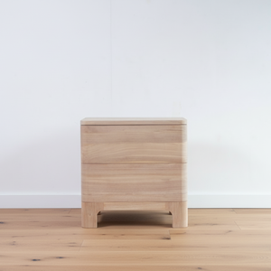 Mesa de Noche de Madera de Teca Sólida Estilo Nórdico con Dos Cajones y Altura Ajustable para Hogar, Apartamento, Hotel, Dormitorio, Sala de Estar, Almacén - Product Image 2