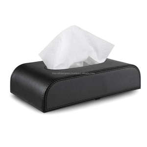 Boîte à serviettes en cuir bleu de style français, écologique, faite à la main, boîte à mouchoirs en cuir, fournitures pour hôtels et restaurants - Product Image 3