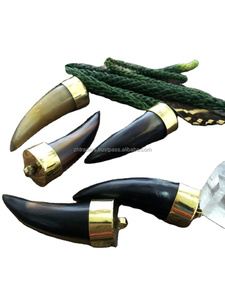 สเวตเตอร์ไข่มุกเทียมคลาสสิกสร้อยคอเครื่องประดับของขวัญทางศาสนาทันสมัยจี้เขาควายขัดเงาพร้อมโซ่ใบมีดสุดหรู - Product Image 6