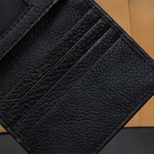 Men Textured Black Leather Bifold Wallet High Capacity Multi Cardslot ID Window Compact Pocket <b>Billfold</b> Style Currency Organizer - Product Image 2