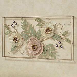 Contemporary Metal Wall Art Floral Botanical Rectangle Handmade Decorative Hanging Accent - Product Image 6