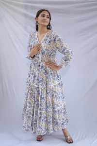 Robe courte indienne en coton imprimé floral fait à la main femme robe de soirée élégante robe personnalisée cadeau de mariée pour elle en solde - Product Image 5