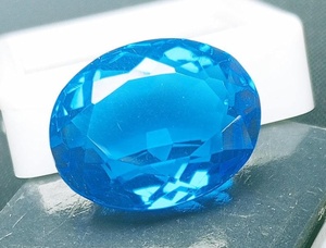 Topaze bleue naturelle certifiée, taille ovale, facettée, pierre précieuse en vrac, clarté VVS, pour la fabrication de bijoux, vente en gros - Product Image 6